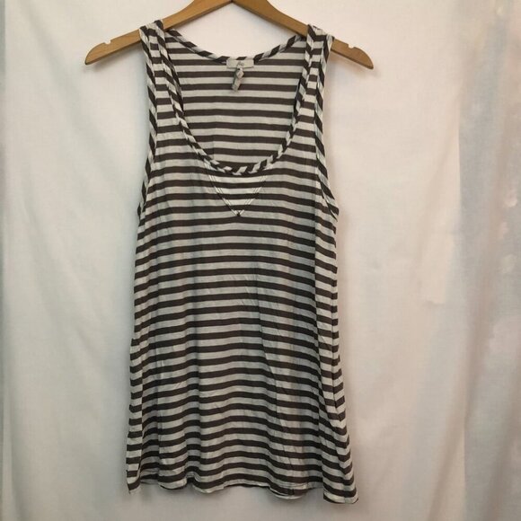 JOIE Scout Tank Gray White Striped Pima Cotton Top 100% Pima Cotton Sleeveless S - Picture 5 of 9